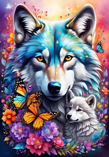 Puzzle Amor materno Lobos 1000 piezas