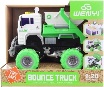 Coche de construcción infantil con ruedas grandes a pilas