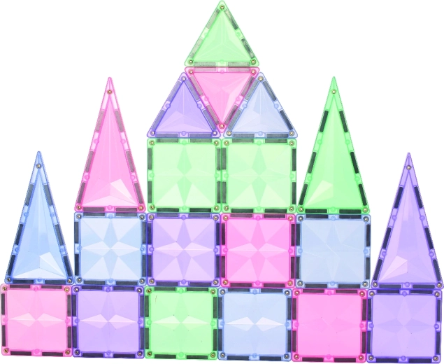 Cleverclixx construcción magnética Geo pack pastel 45 piezas
