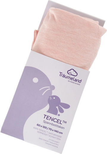 Sábana bajera ajustable Träumeland Tencel uni Rose Smoke