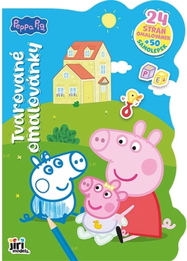 Cuaderno para colorear con formas Peppa Pig con pegatinas - 1 unidad