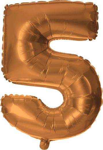 Globo de foil con número 5 30 cm bronce TORO