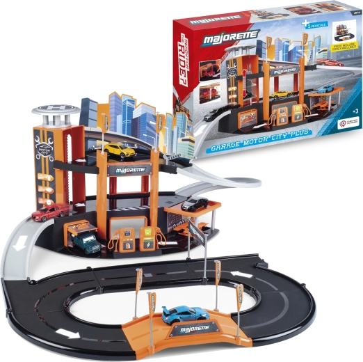 Gran set de garaje Motor City Plus con coche urbano