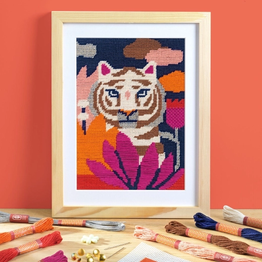 Kit de bordado con tigre Atelier 64 de DJECO