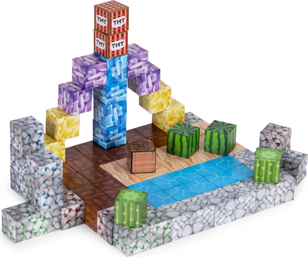 Construcción creativa al estilo mundo píxel