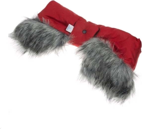 Manoplas para carrito 2 en 1 con pelo sintético rojo New Baby