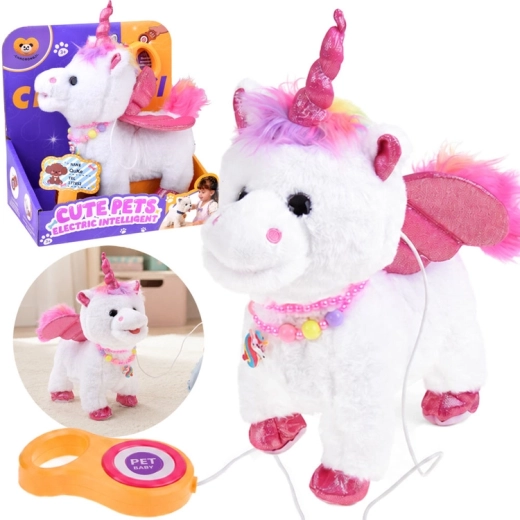 Unicornio interactivo con correa – camina, canta y mueve la cabeza