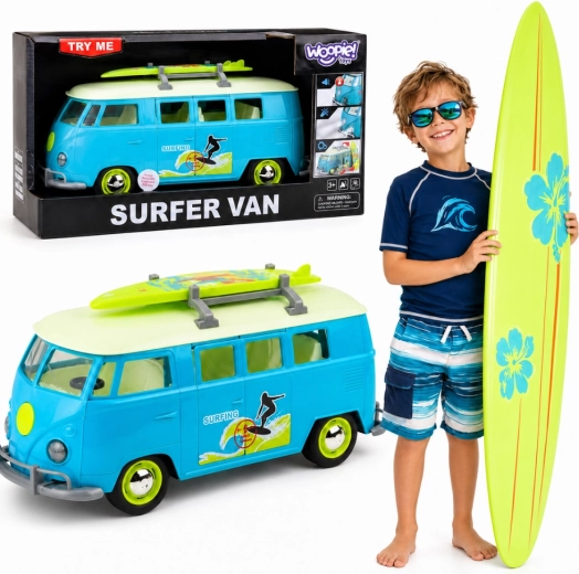 Autobús clásico de surf Woopie con luces y sonidos 1:14