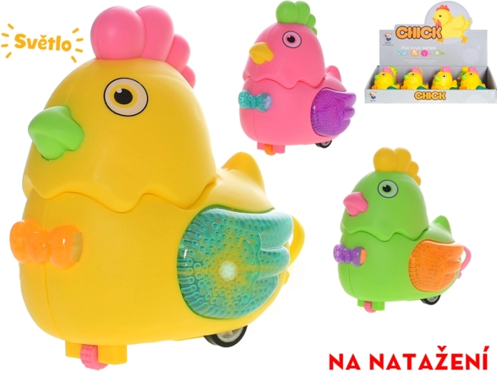 Pollito de 10 cm de cuerda con luz (mix de 3 colores)