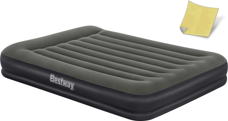 Colchón inflable doble BESTWAY 203 × 152 × 36 cm con superficie aterciopelada