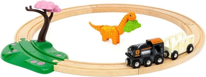 Vía circular de madera para jugar fácilmente