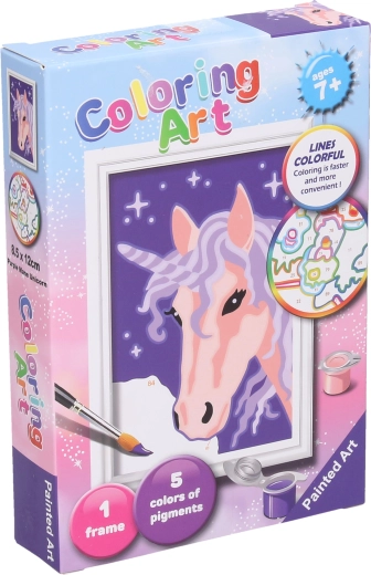 Pintura por números unicornio 13 cm - 1 unidad