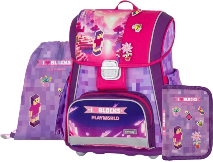 Set escolar Premium Playworld Girl de Oxybag (3 piezas)