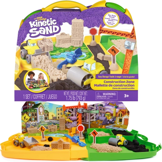 Kinetic Sand obra en construcción – arena cinética 793 g y accesorios