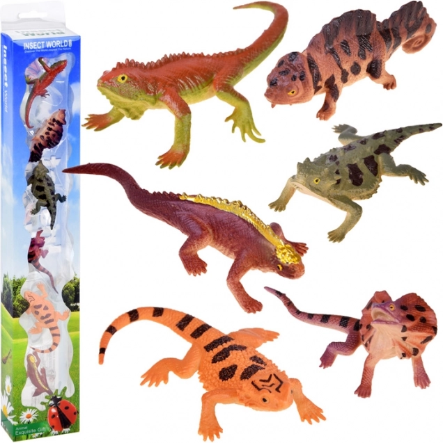 Set de lagartijas de goma 6 uds. – juguetes realistas para aprender y divertirse