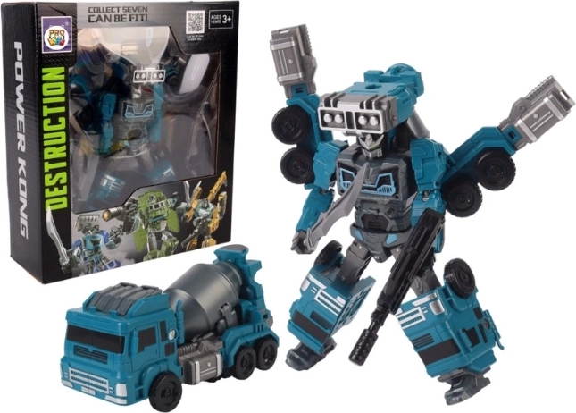 Camión hormigonera turquesa Robot Destruction
