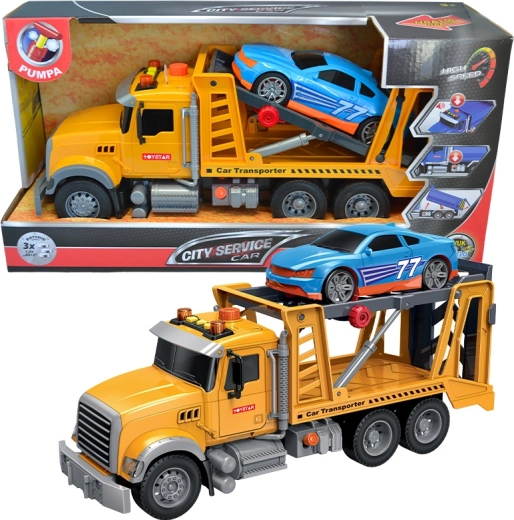 City Service Car – camión para el transporte de coches 1:12 con luces y sonidos