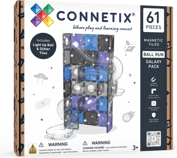 Pista de canicas Connetix Galaxy, 61 piezas