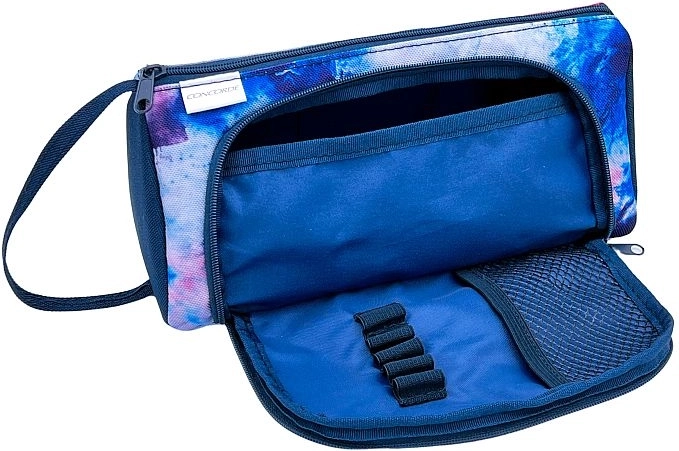 Estuche con diseño marmoleado y bolsillo lateral