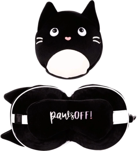 Almohada de viaje con antifaz Relaxeazzz – Gato