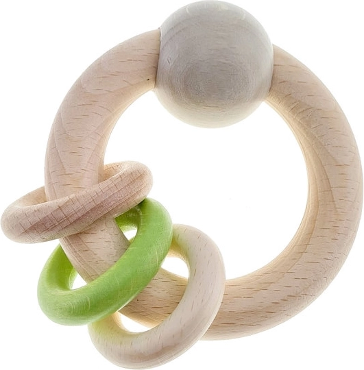 Sonajero motriz de madera con tres anillas HESS