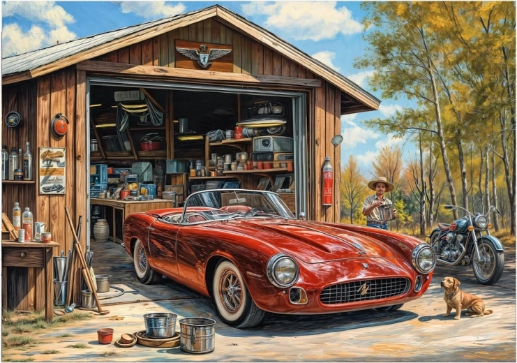 Puzzle Jaguar en el garaje 300 piezas XL