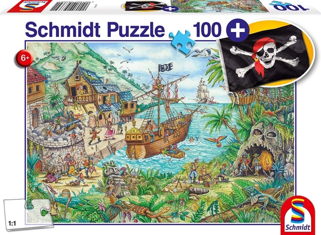 Puzzle Schmidt en la bahía pirata de 100 piezas con regalo