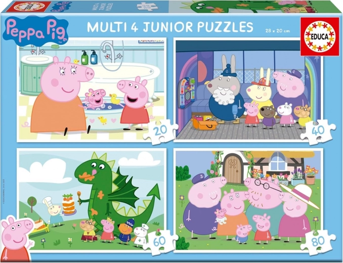 Puzzle Peppa Pig 4 en 1 (20, 40, 60 y 80 piezas) EDUCA