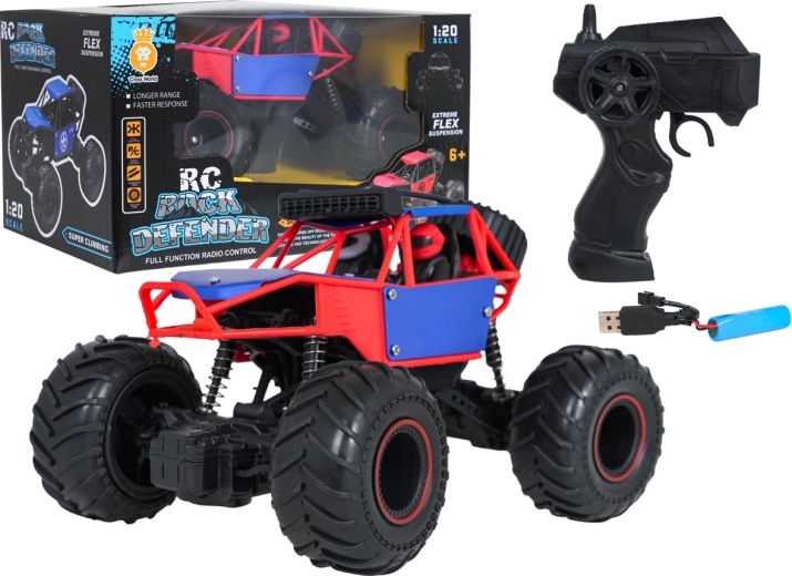 Coche RC todoterreno CAPITAN azul-rojo