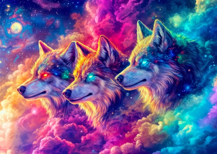Puzzle ENJOY Lobos cósmicos 1000 piezas
