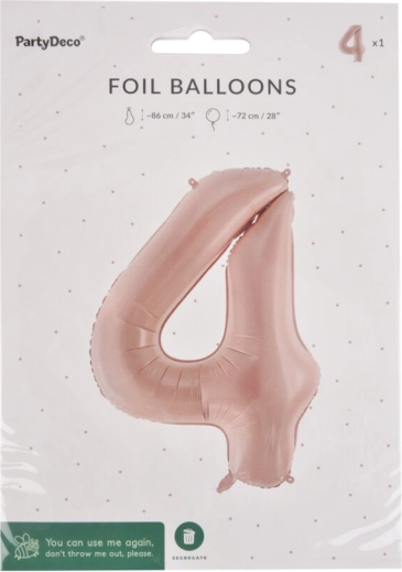 Globo de foil número 4 beige 72 cm