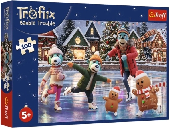 Puzzle Trefl de 100 piezas Bert navideño en latas