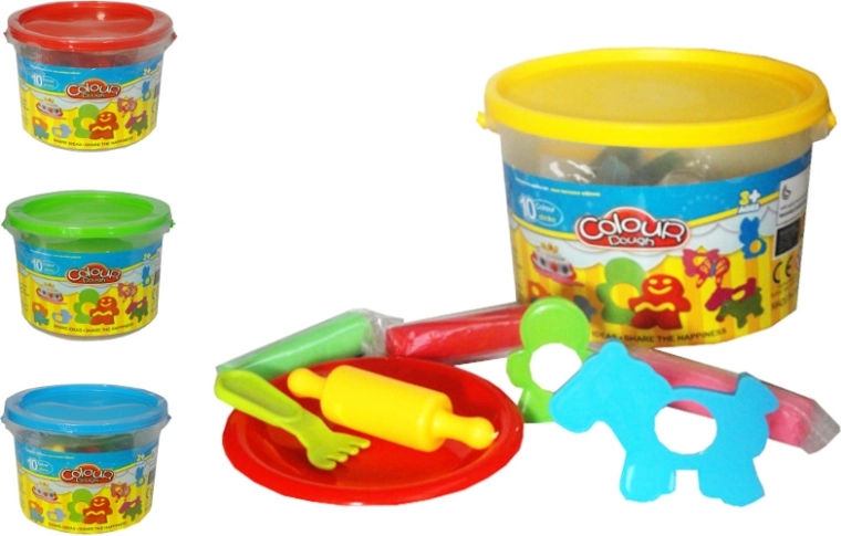 Set de plastilina para niños en cubo – 10 colores con accesorios