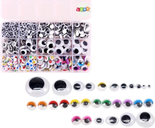 Set divertido con ojos móviles y autoadhesivos 750 uds