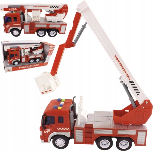 Camión de bomberos con cesta elevadora 1:16