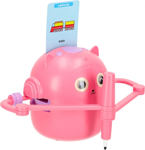 Robot educativo interactivo para dibujar y escribir – set rosa con tarjetas y rotuladores