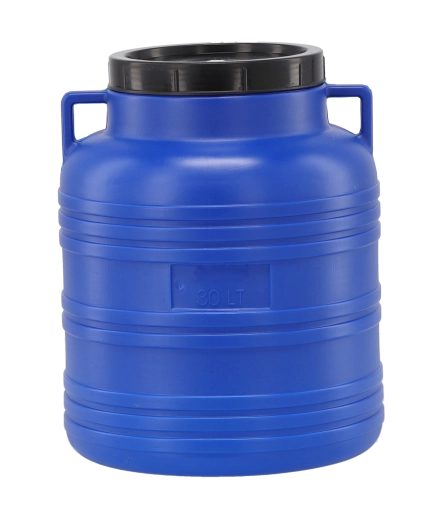 Barril de plástico de 30 l con tapa y asas para fermentación y almacenamiento de alimentos