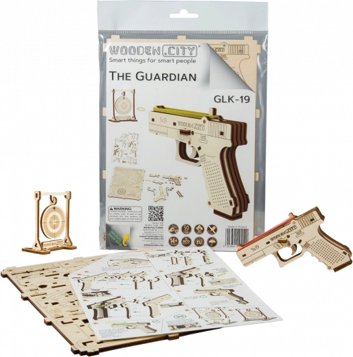 Pistola rompecabezas 3D de madera WOODEN CITY Guardian GLK-19