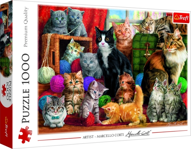 Puzzle de 1000 piezas «Encuentro de gatitos» Trefl