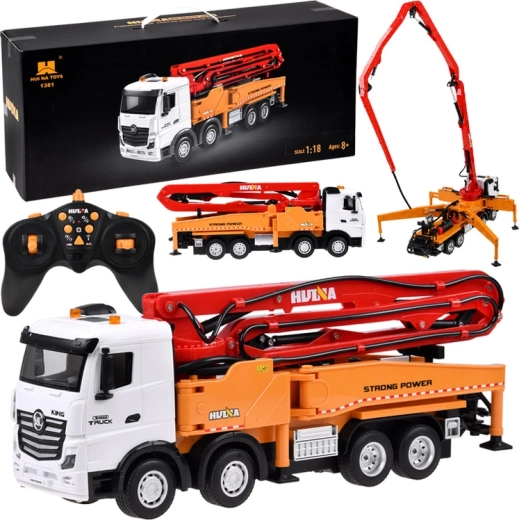 Camión RC con bomba de hormigón Huina 1381 1:18 con luces y sonidos