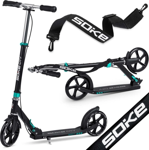 Soke City patinete urbano negro-turquesa