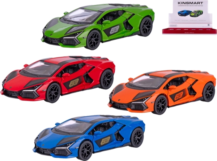 Modelo de coche metálico Lamborghini Revuelto 1:38 con retroceso