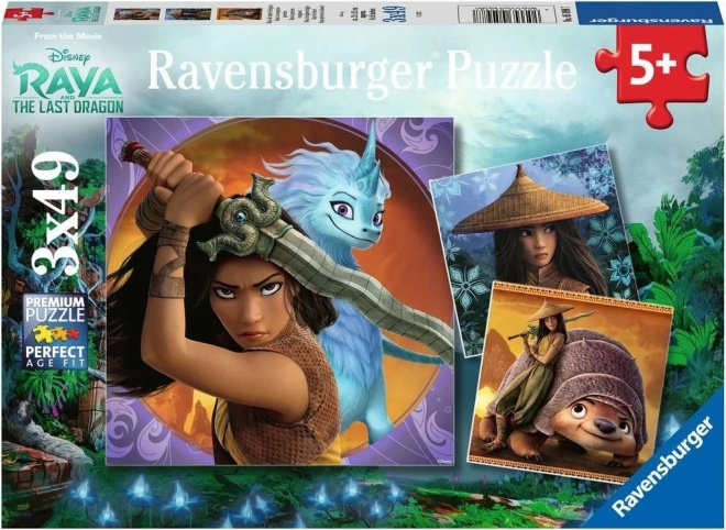 Puzzle RAVENSBURGER Raya y el dragón 3×49 piezas