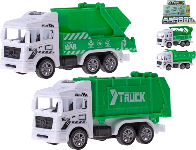 Set de camiones de basura con retrofricción 12 cm