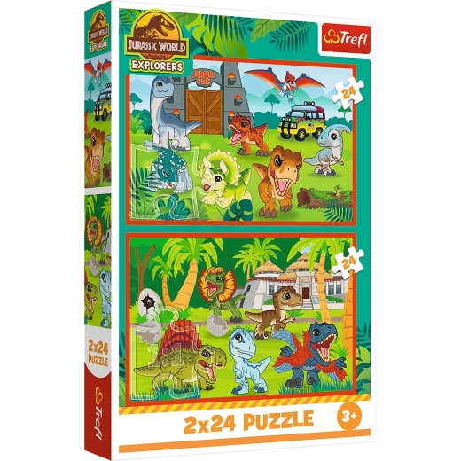 Puzzle 2x24 Pequeños dinosaurios Universal Jurassic World Trefl