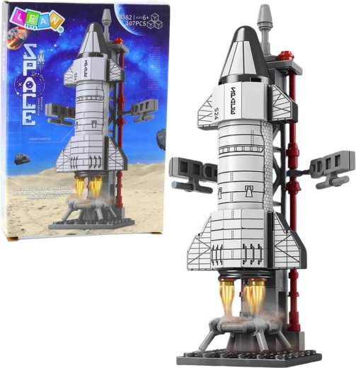 Kit de construcción de cohete espacial con torre de lanzamiento, 107 piezas