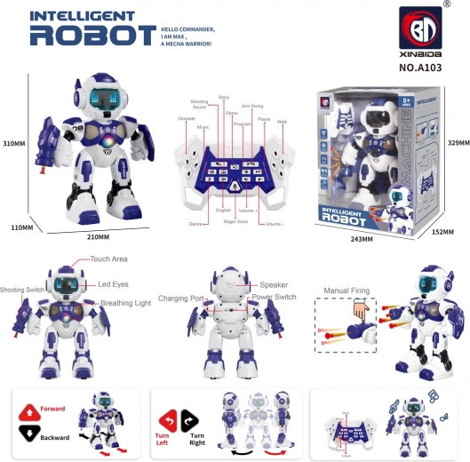 Robot interactivo con función de disparo A08