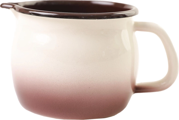 Taza esmaltada con pico vertedor 0,8 l Capuccino, diámetro 10 cm