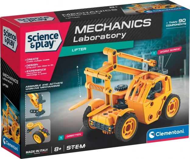 Clementoni science & play laboratorio mecánico – carretilla elevadora
