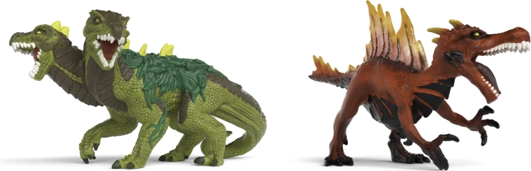 Set de figuras Dinosaurio de fuego vs. lagarto de la jungla